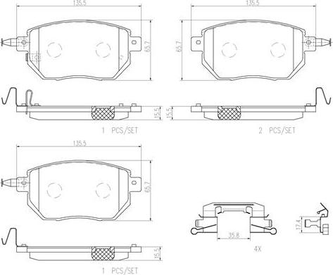 Brembo P56051N - Brake Pad Set, disc brake www.autospares.lv