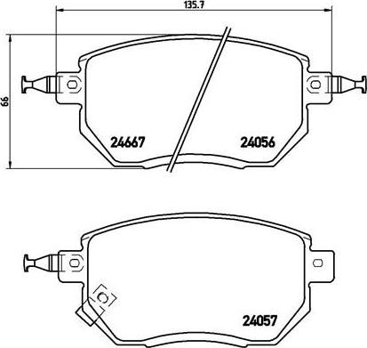 Brembo P 56 051 - Bremžu uzliku kompl., Disku bremzes www.autospares.lv