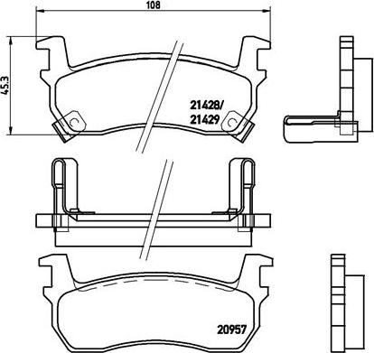 Brembo P 56 057 - Тормозные колодки, дисковые, комплект www.autospares.lv