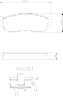 Brembo P56011N - Brake Pad Set, disc brake www.autospares.lv