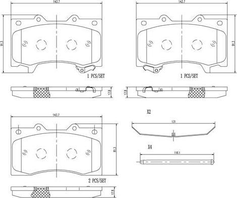 Brembo P56081N - Bremžu uzliku kompl., Disku bremzes www.autospares.lv