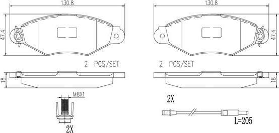 Brembo P56038N - Brake Pad Set, disc brake www.autospares.lv