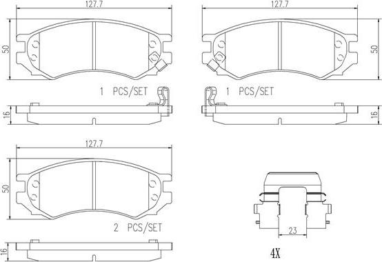 Brembo P56023N - Bremžu uzliku kompl., Disku bremzes autospares.lv