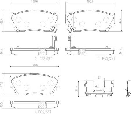 Brembo P56027N - Brake Pad Set, disc brake www.autospares.lv