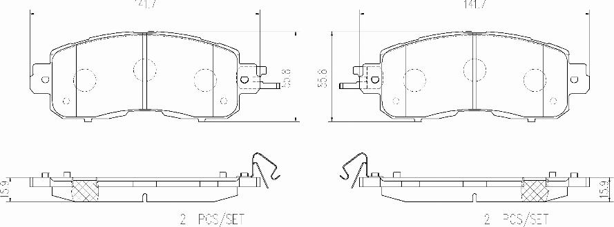 Brembo P 56 104E - Bremžu uzliku kompl., Disku bremzes www.autospares.lv