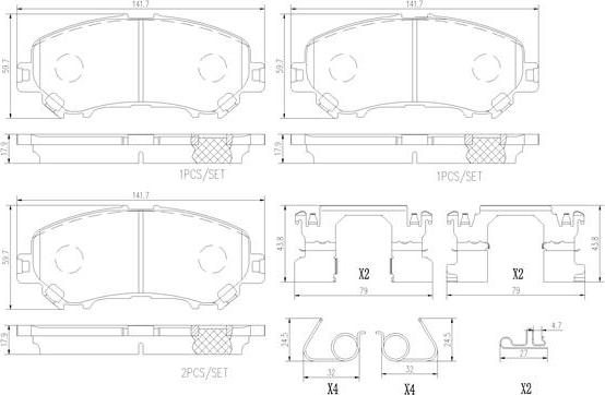 Brembo P56100N - Bremžu uzliku kompl., Disku bremzes www.autospares.lv