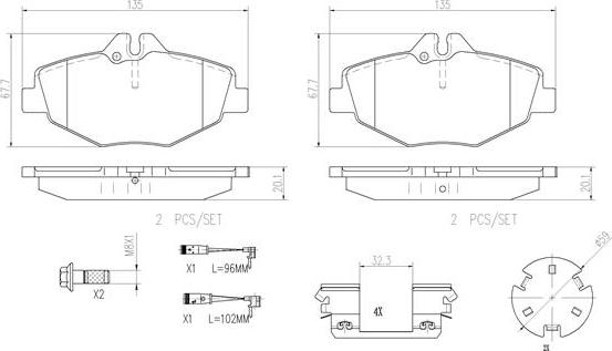 Brembo P50049N - Bremžu uzliku kompl., Disku bremzes autospares.lv