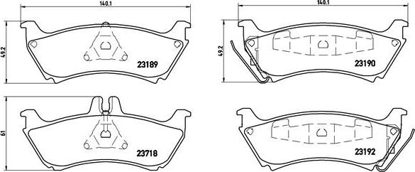 Brembo P 50 044 - Bremžu uzliku kompl., Disku bremzes www.autospares.lv