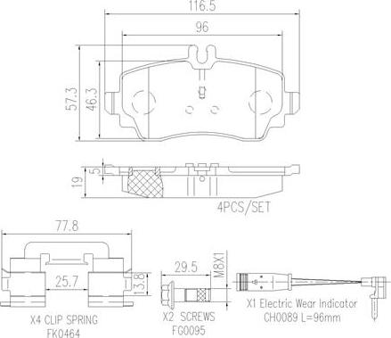 Brembo P50047N - Bremžu uzliku kompl., Disku bremzes autospares.lv