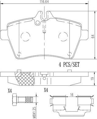 Brembo P50054N - Bremžu uzliku kompl., Disku bremzes www.autospares.lv