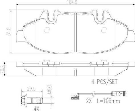 Brembo P50050N - Bremžu uzliku kompl., Disku bremzes www.autospares.lv