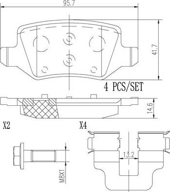 Brembo P50058N - Bremžu uzliku kompl., Disku bremzes autospares.lv