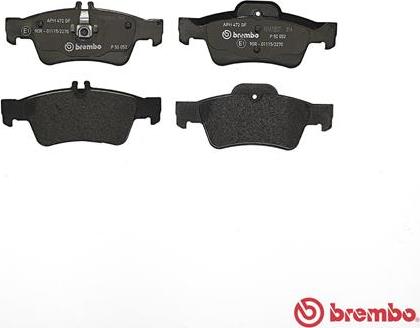 Brembo P 50 052 - Тормозные колодки, дисковые, комплект www.autospares.lv