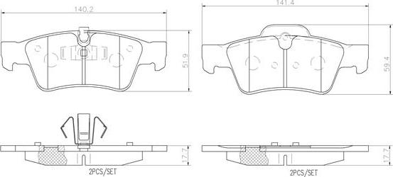 Brembo P50064N - Bremžu uzliku kompl., Disku bremzes www.autospares.lv