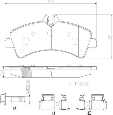 Brembo P50060N - Bremžu uzliku kompl., Disku bremzes www.autospares.lv