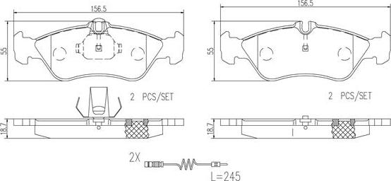 Brembo P50089N - Bremžu uzliku kompl., Disku bremzes www.autospares.lv