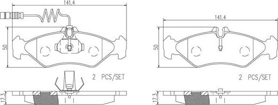 Brembo P50081N - Тормозные колодки, дисковые, комплект www.autospares.lv