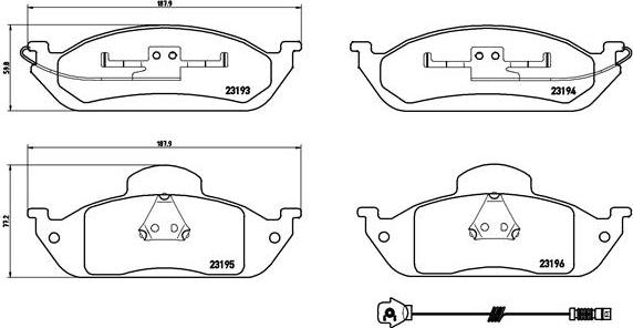 Brembo P 50 039 - Bremžu uzliku kompl., Disku bremzes www.autospares.lv