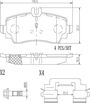 Brembo P50035N - Bremžu uzliku kompl., Disku bremzes autospares.lv