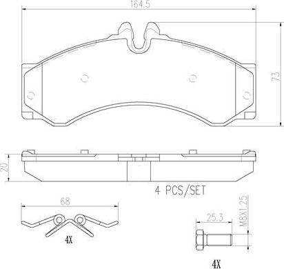 Brembo P50028N - Bremžu uzliku kompl., Disku bremzes www.autospares.lv