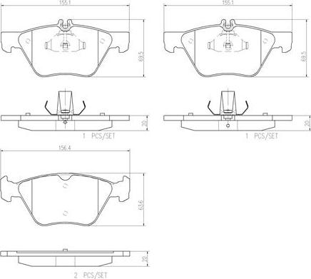 Brembo P50075N - Bremžu uzliku kompl., Disku bremzes www.autospares.lv