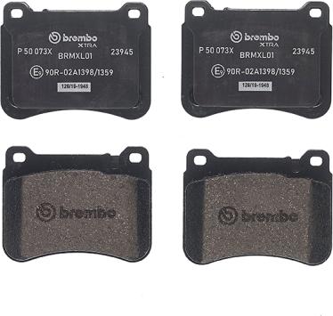 Brembo P 50 073X - Bremžu uzliku kompl., Disku bremzes www.autospares.lv