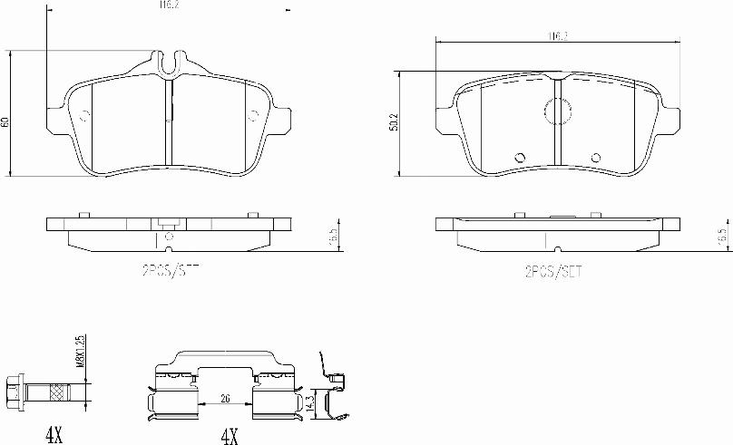 Brembo P50156N - Bremžu uzliku kompl., Disku bremzes autospares.lv