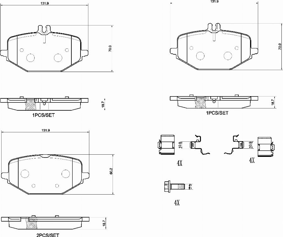 Brembo P50168N - Bremžu uzliku kompl., Disku bremzes www.autospares.lv