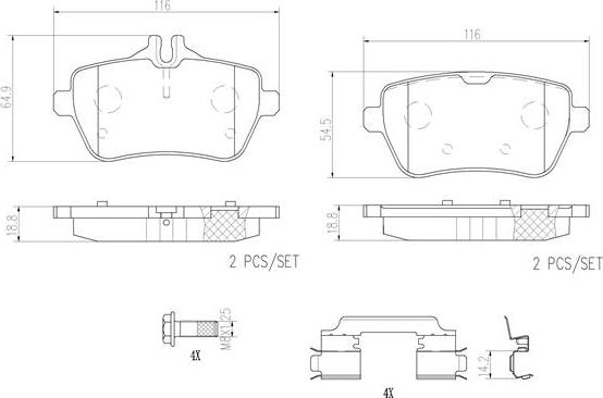 Brembo P50117N - Bremžu uzliku kompl., Disku bremzes www.autospares.lv