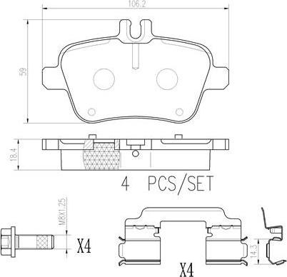 Brembo P50135N - Bremžu uzliku kompl., Disku bremzes www.autospares.lv