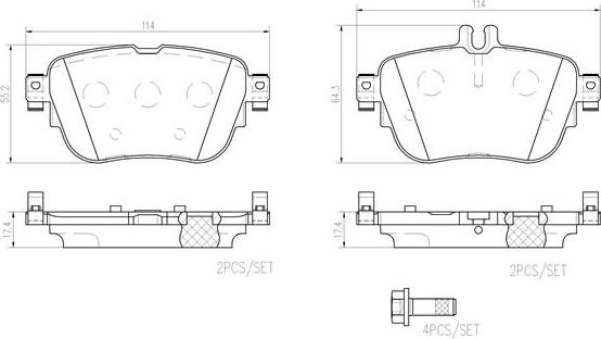 Brembo P50136N - Bremžu uzliku kompl., Disku bremzes www.autospares.lv