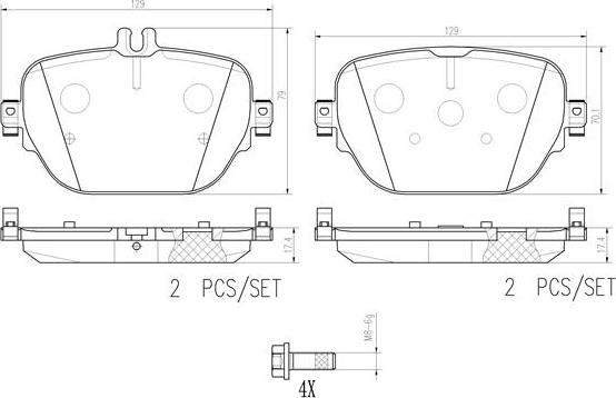 Brembo P50138N - Bremžu uzliku kompl., Disku bremzes www.autospares.lv