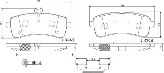 Brembo P50132N - Bremžu uzliku kompl., Disku bremzes www.autospares.lv