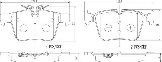 Brembo P50122N - Bremžu uzliku kompl., Disku bremzes autospares.lv