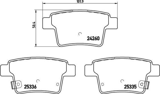 Brembo P 66 002 - Bremžu uzliku kompl., Disku bremzes www.autospares.lv