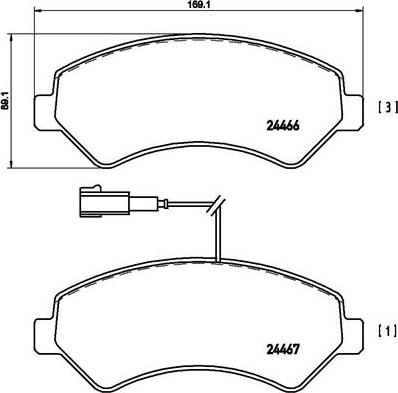 Brembo P 61 094 - Bremžu uzliku kompl., Disku bremzes autospares.lv