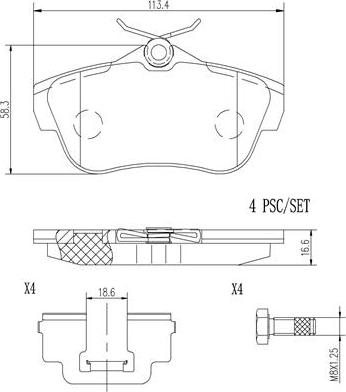 Brembo P61095N - Brake Pad Set, disc brake www.autospares.lv