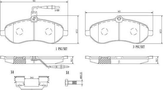 Brembo P61096N - Bremžu uzliku kompl., Disku bremzes www.autospares.lv