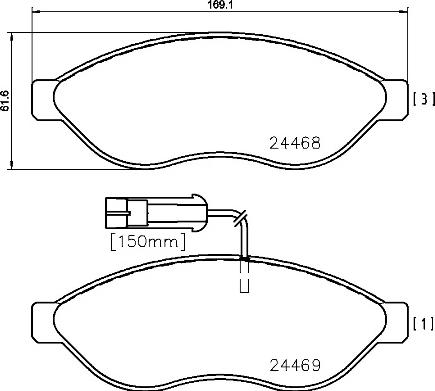 Brembo P 61 090 - Bremžu uzliku kompl., Disku bremzes autospares.lv