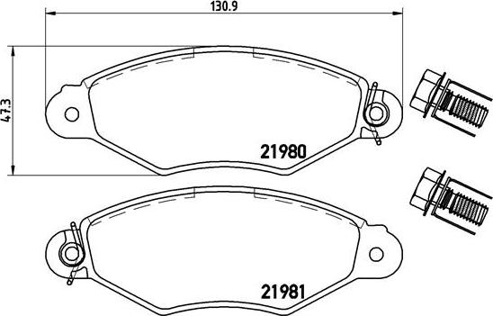 Brembo P 61 098 - Bremžu uzliku kompl., Disku bremzes autospares.lv