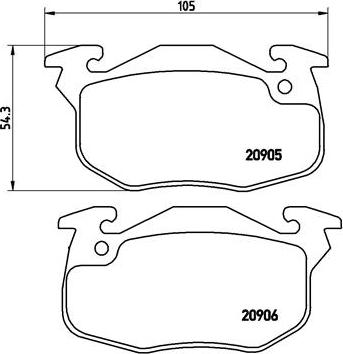 Brembo P 61 097 - Bremžu uzliku kompl., Disku bremzes www.autospares.lv