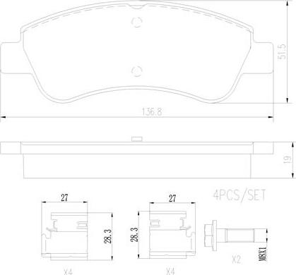 Brembo P61066N - Brake Pad Set, disc brake www.autospares.lv