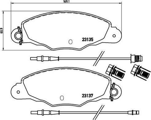 Brembo P 61 061 - Тормозные колодки, дисковые, комплект www.autospares.lv