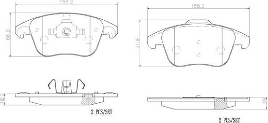 Brembo P61086N - Brake Pad Set, disc brake www.autospares.lv