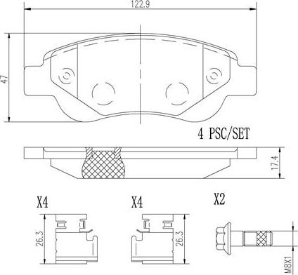 Brembo P61081N - Brake Pad Set, disc brake www.autospares.lv