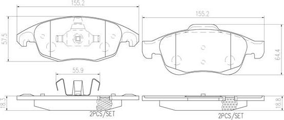 Brembo P61083N - Bremžu uzliku kompl., Disku bremzes autospares.lv