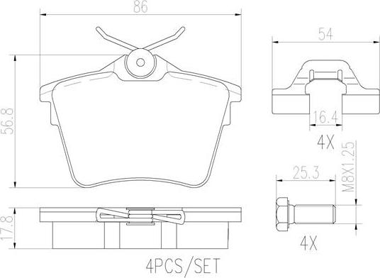 Brembo P61079N - Brake Pad Set, disc brake www.autospares.lv