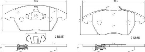 Brembo P61076N - Bremžu uzliku kompl., Disku bremzes autospares.lv