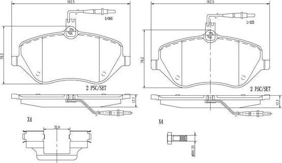 Brembo P61078N - Brake Pad Set, disc brake www.autospares.lv