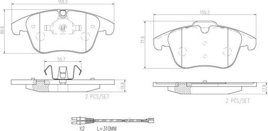 Brembo P61106N - Тормозные колодки, дисковые, комплект www.autospares.lv